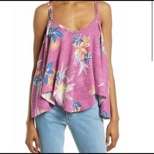 NWOT, Free People. We The Free “Hey Girl” cross back tank top, floral